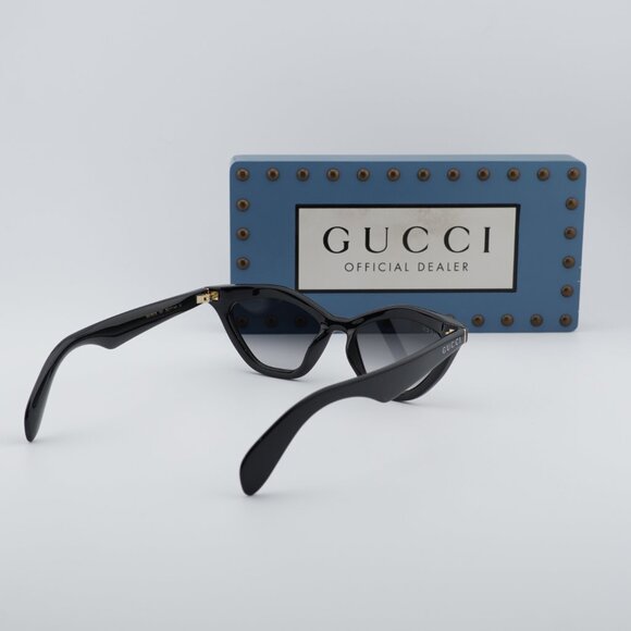 Gucci GG1931S 001 Cat Eye Sunglasses - Black\\Grey main image 7